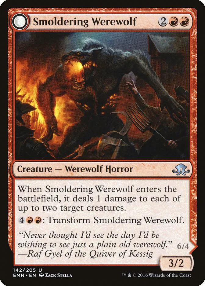 Smoldering Werewolf // Erupting Dreadwolf image 1