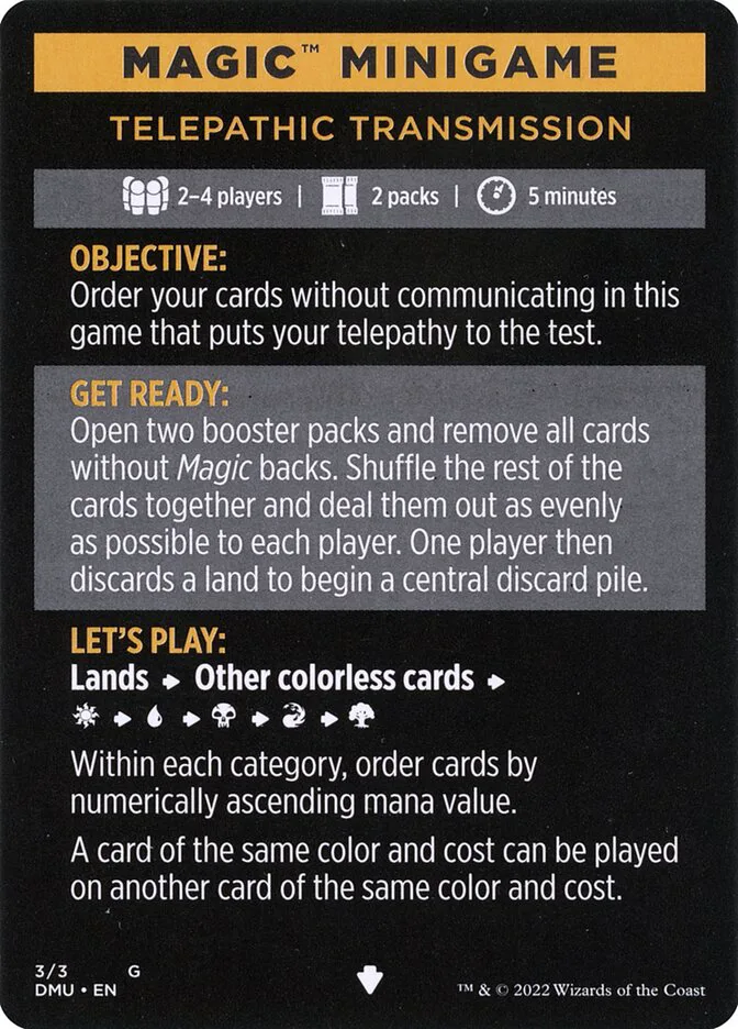 Telepathic Transmission // Telepathic Transmission (cont'd)